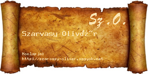 Szarvasy Olivér névjegykártya